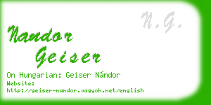 nandor geiser business card